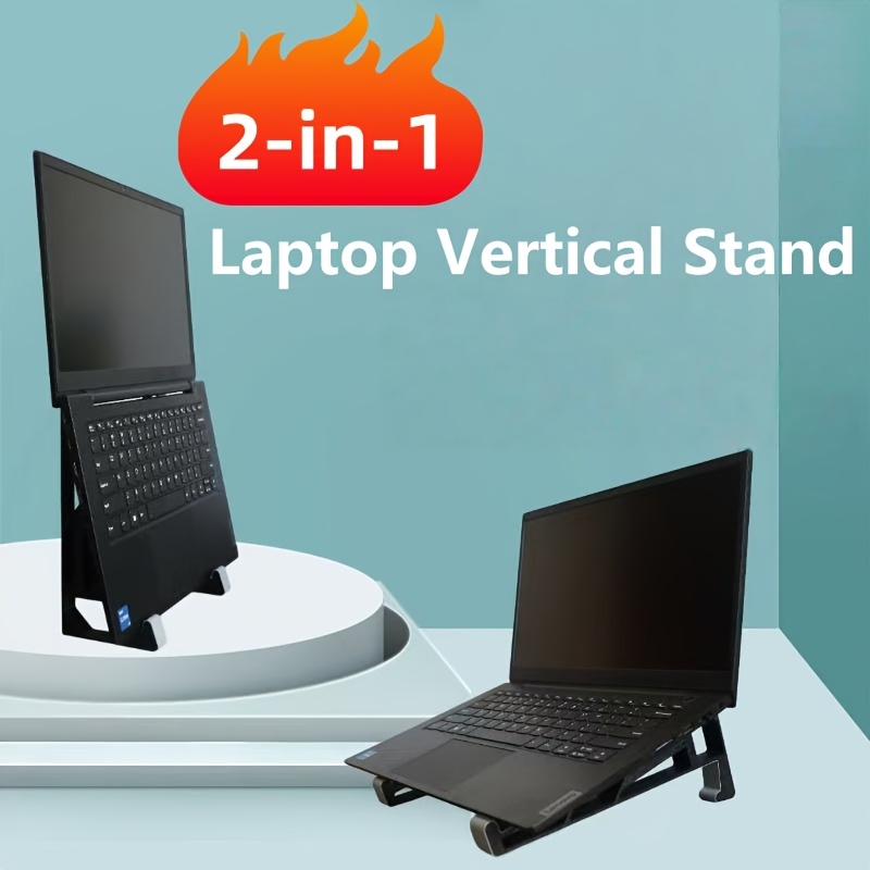 3D Printing Laptop Stand - ขาตั้งแล็ปท็อปและแท็บเล็ตแบบพับได้ 2-in-1 สำหรับวางแนวตั้ง ประหยัดพื้นที่ เหมาะสำหรับสำนักงาน หอพัก
