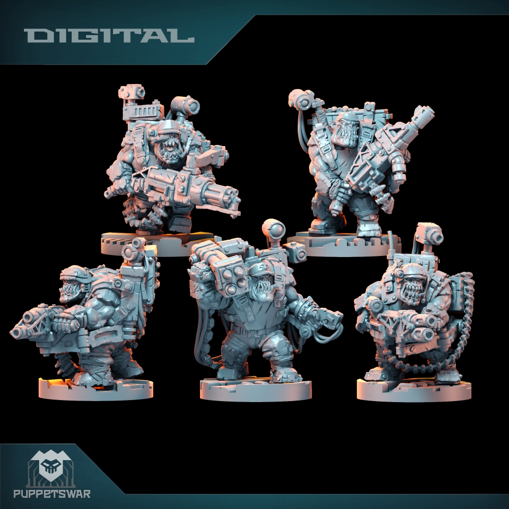 3D Printing Liquid - Orc Ultimate Badasses Squad, ฟิกเกอร์ผิวสีเขียว, วอล์คเกอร์,