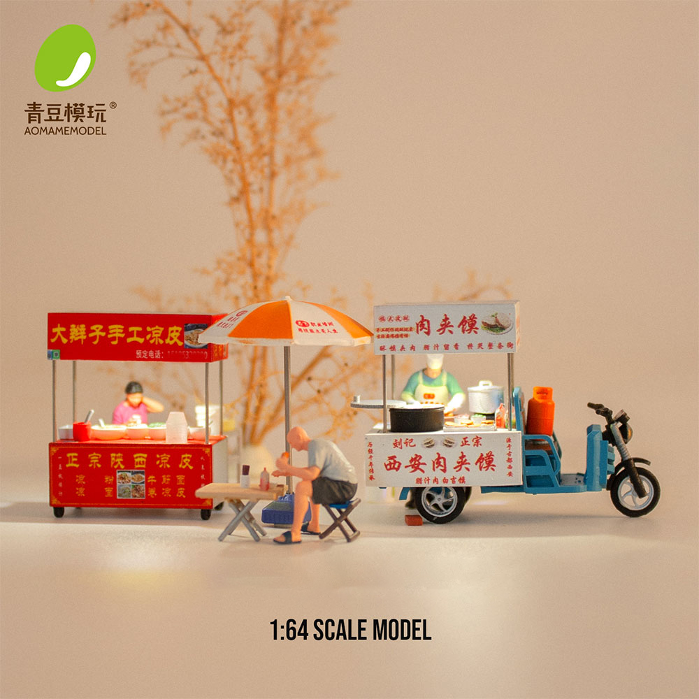 3D Printing Liquid - ชุดโมเดลตลาดกลางคืน 1/64 - ร้านอาหารจิ๋วเรซิ่นพิมพ์ 3 มิติความละเอียดสูง