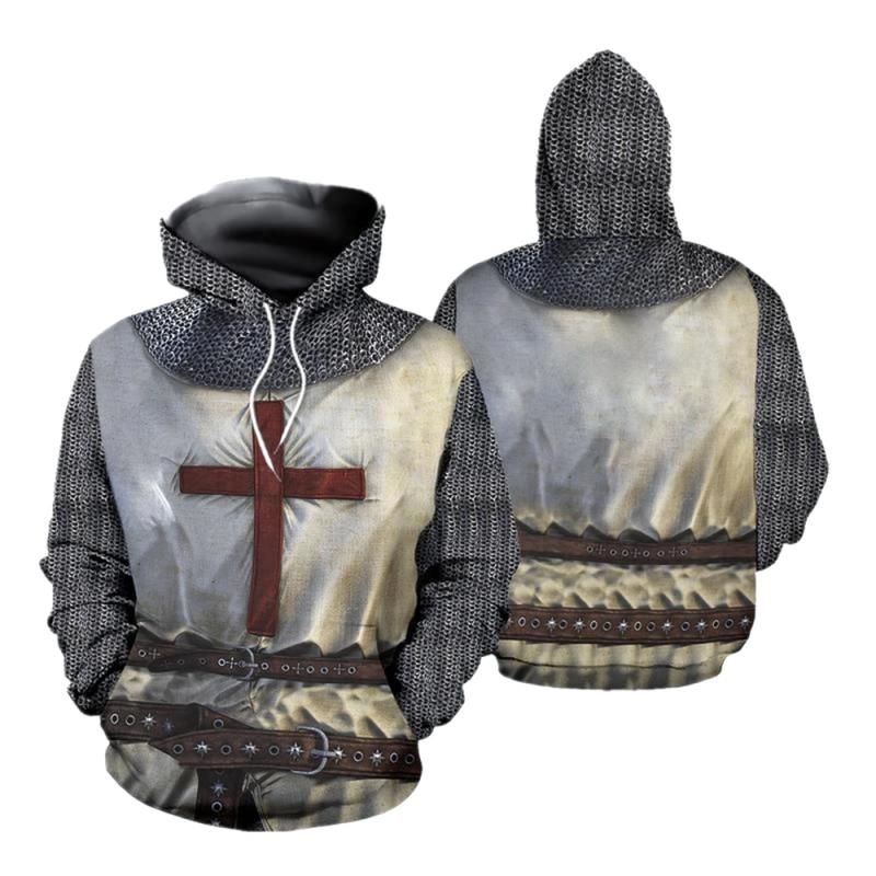 3D Printing Knight Armor - Knights Templar เกราะ Hoodies เสื้อ Crusader