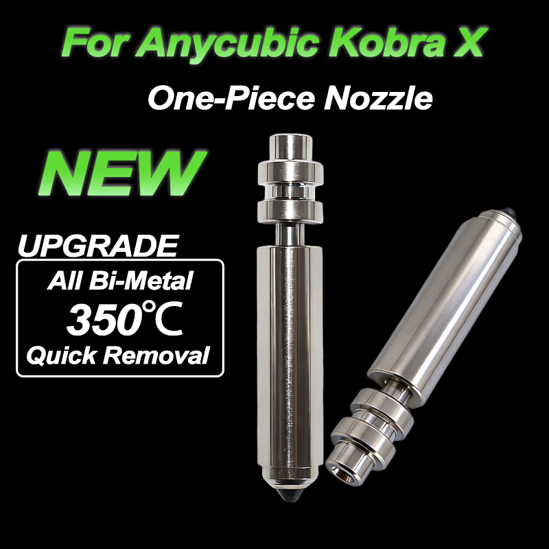 3D Printing Nozzle - อัพเกรดใหม่ หัวฉีดไบเมทัลลิกสำหรับ Kobra X แบบเปลี่ยนเร็ว ทำจากเหล็กชุบแข็ง