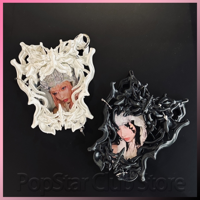 3D Printing Liquid - ที่ใส่การ์ดรูปภาพลายพังก์ ลายกระดูกเหลว ลายผีเสื้อ ดีไซน์สามมิติสุดเทรนดี้ ของตกแต่งกระเป๋าแบบพิมพ์ 3