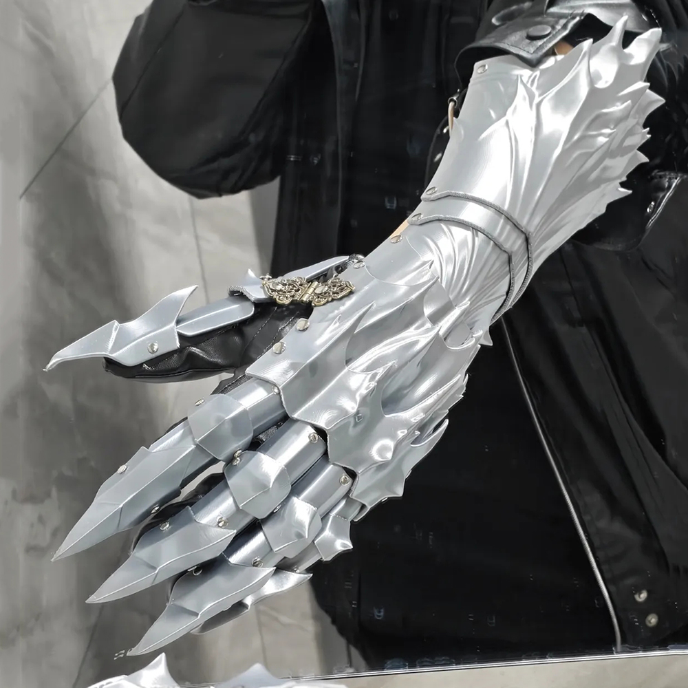 ถุงมือเกราะแขนกลไกสไตล์ไซเบอร์ - 3D Printing Knight Armor บทวิจารณ์และราคา