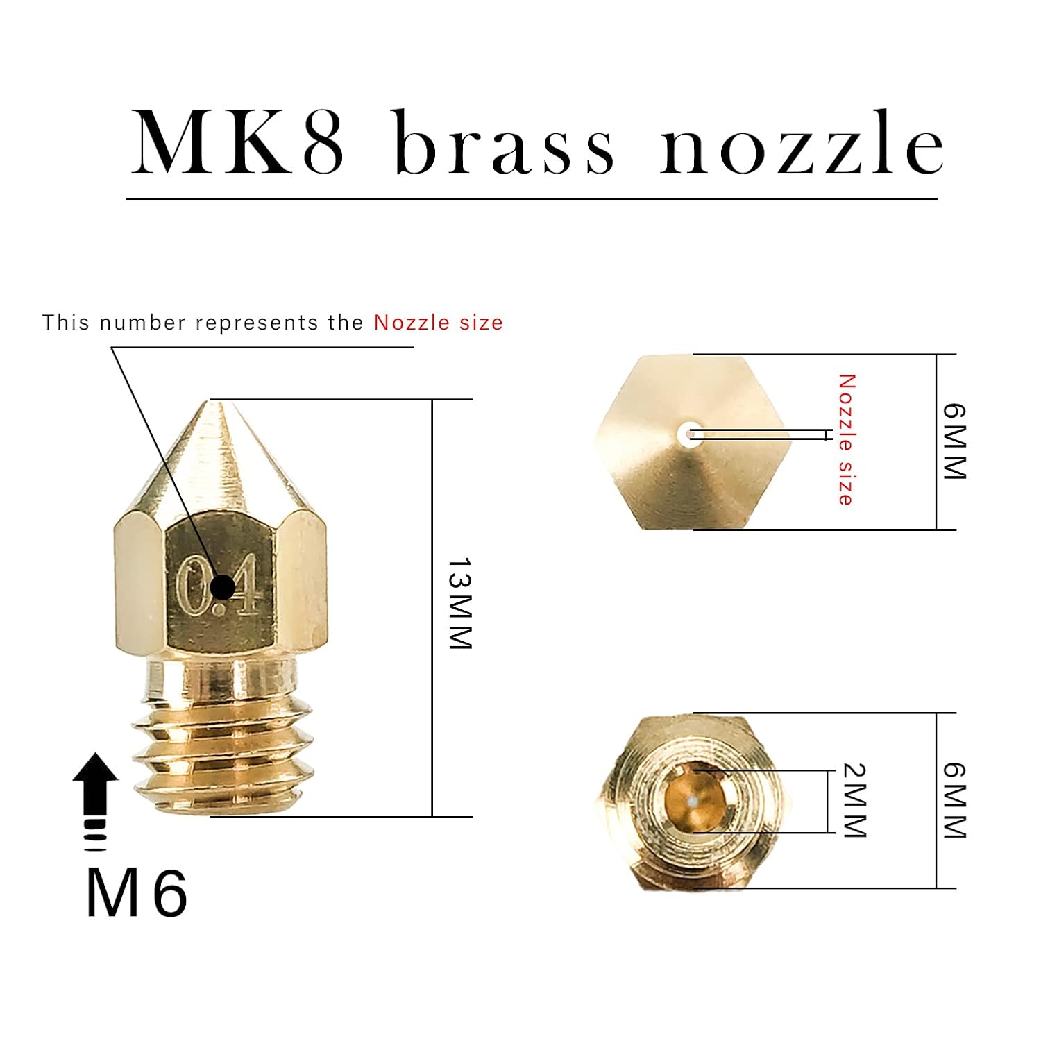 หัวฉีดทองเหลือง CREALITY 20 ชิ - 3D Printing Nozzle บทวิจารณ์และราคา