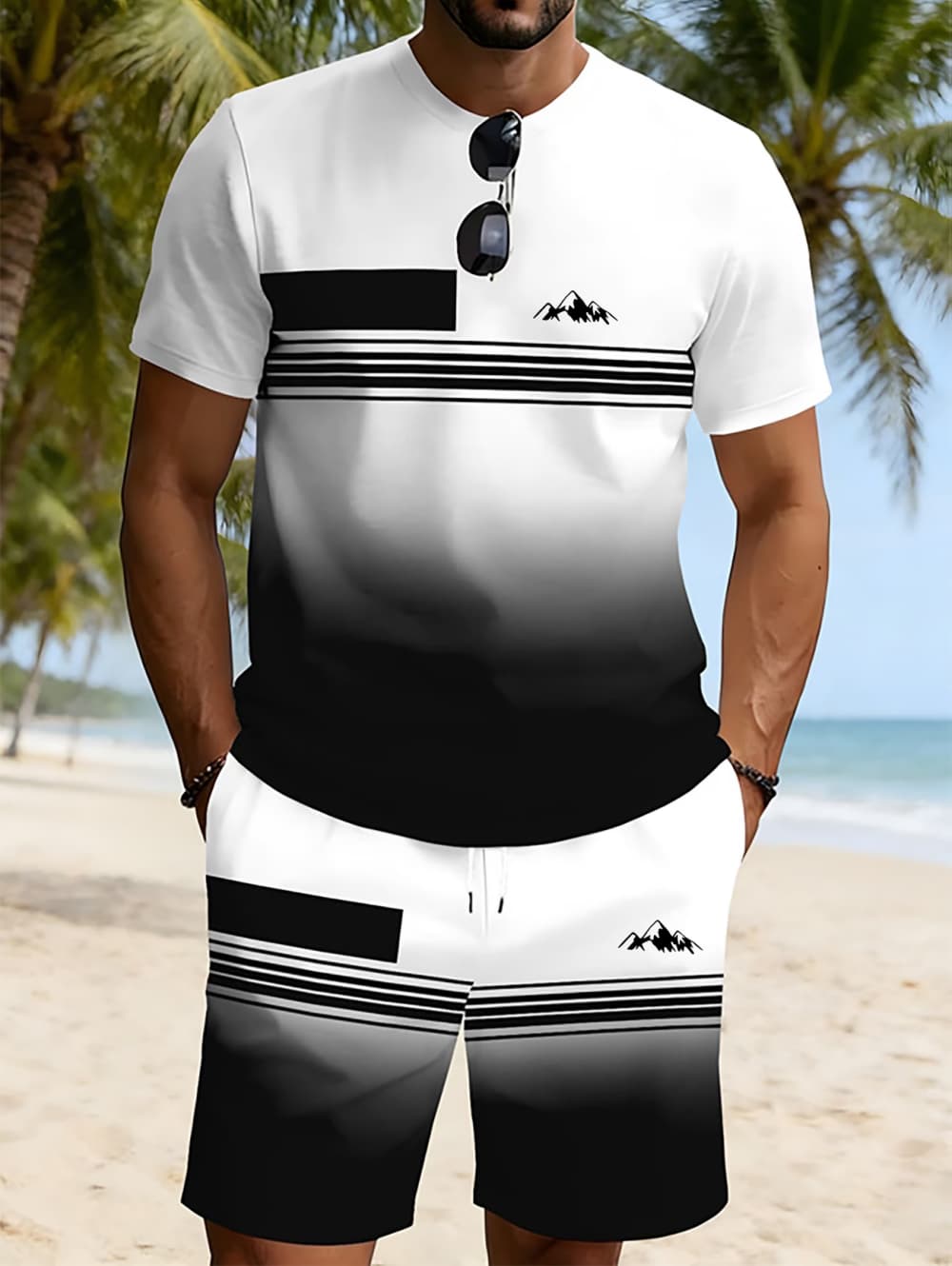 ชุดเซ็ตสองชิ้นลำลองสำหรับผู้ชา - 3D Printing Jersey บทวิจารณ์และราคา