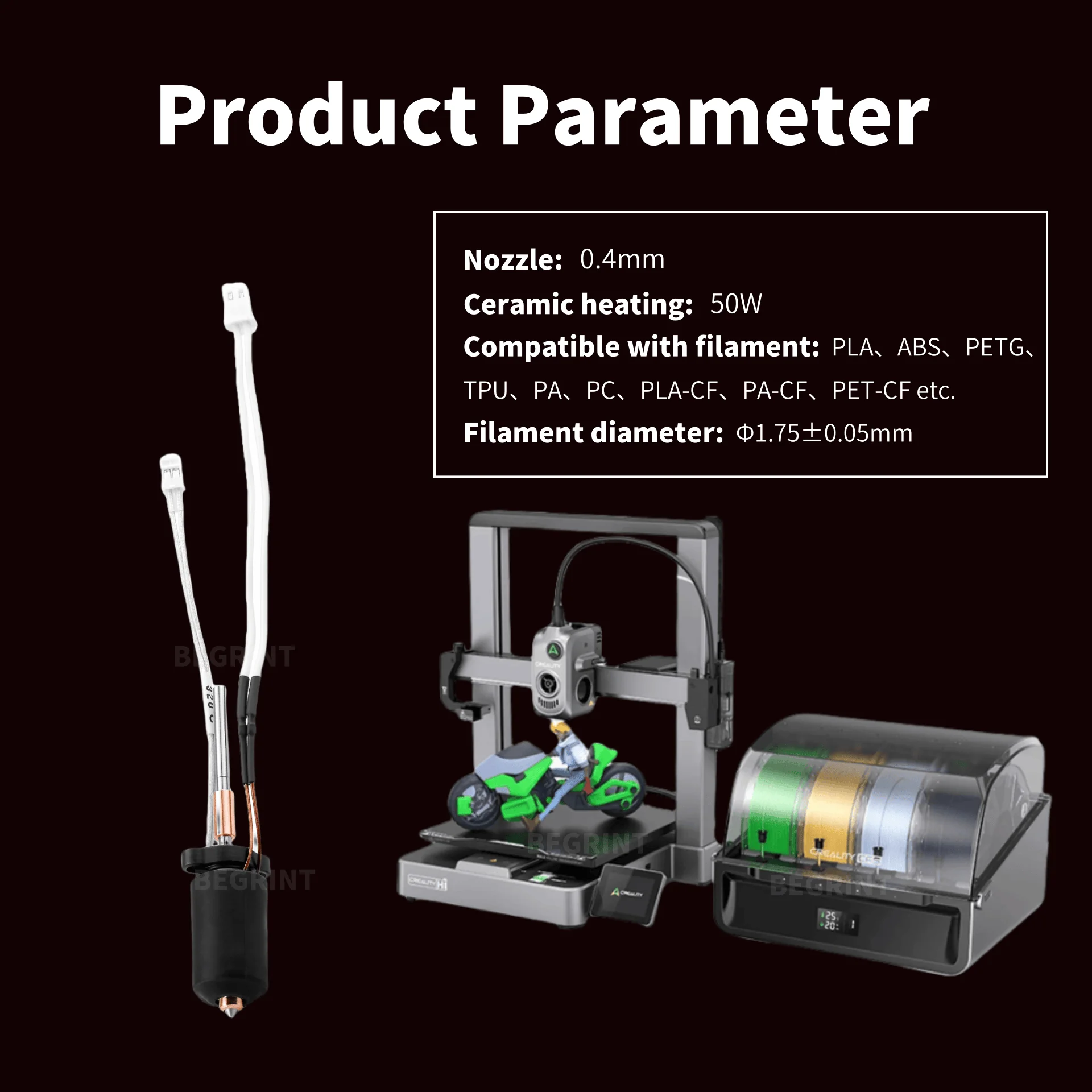 ชุดฮีตเตอร์เซรามิกทนความร้อนสู - 3D Printing Nozzle บทวิจารณ์และราคา