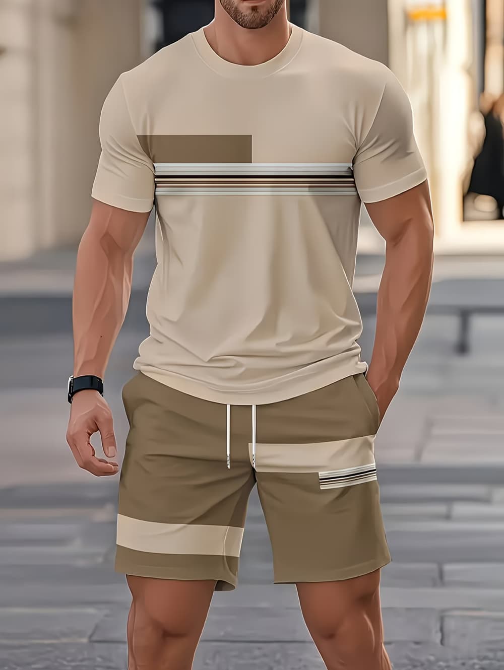 ชุดฤดูร้อนผู้ชายลายทาง 3 มิติ  - 3D Printing Jersey บทวิจารณ์และราคา