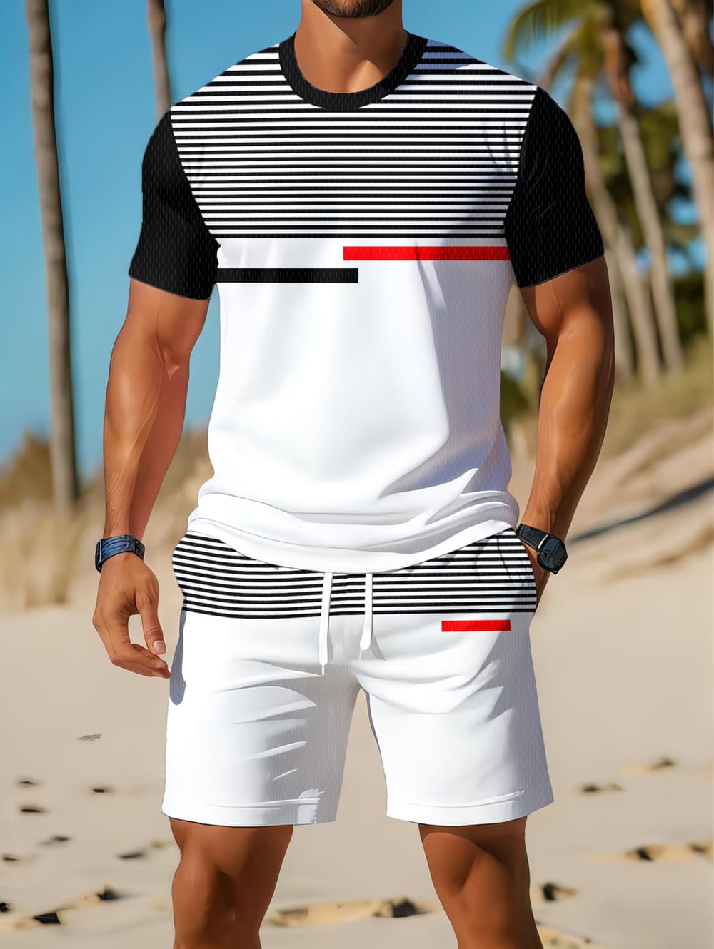 ชุดเซ็ตสองชิ้นลำลองสำหรับผู้ชา - 3D Printing Jersey บทวิจารณ์และราคา